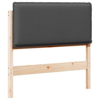 Gepolstertes Kopfteil Natürlich und Dunkelgrau 80 cm