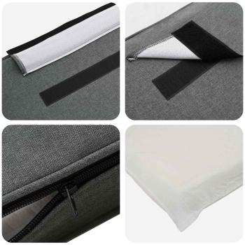 Gepolstertes Kopfteil mit Kopfteil Weiß und Hellgrau 90 cm