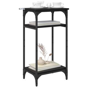 Beistelltisch mit Regal Schwarz Eichen-Optik 40 x 30 x 75 cm