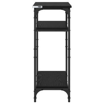 Beistelltisch mit Regal Schwarz Eichen-Optik 40 x 30 x 75 cm