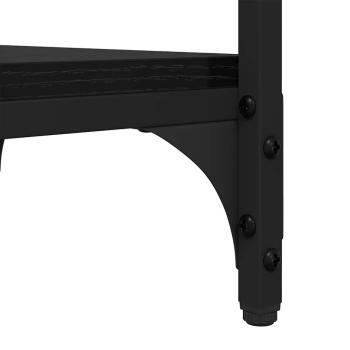 Beistelltisch mit Regal Schwarz Eichen-Optik 40 x 30 x 75 cm