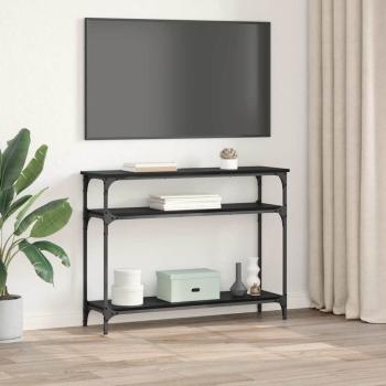 Konsolentisch mit Regal Schwarz Eichen-Optik 100 x 29 x 75 cm