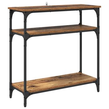 Konsolentisch mit Regal Altholz 75 x 29 x 75 cm Holzwerkstoff