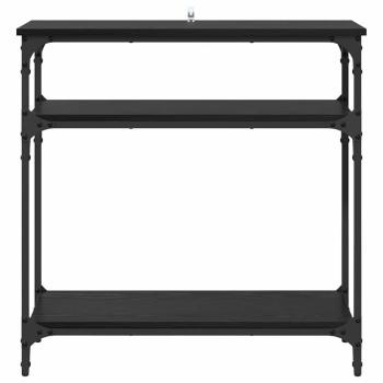 Konsolentisch mit Regal Schwarz Eichen-Optik 75 x 29 x 75 cm