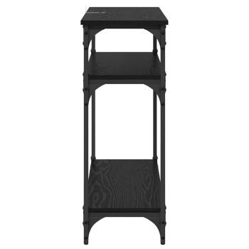 Konsolentisch mit Regal Schwarz Eichen-Optik 75 x 29 x 75 cm