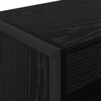 Bücherregal Schwarz Eichen-Optik 80 x 30 x 155 cm Holzwerkstoff