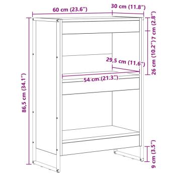 Bücherregal Graues Sonoma 80 x 30 x 155 cm Holzwerkstoff