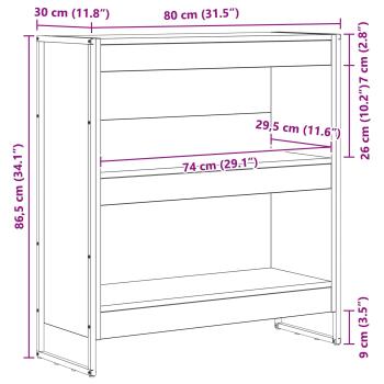 Bücherregal Sonoma 80 x 30 x 155 cm Holzwerkstoff