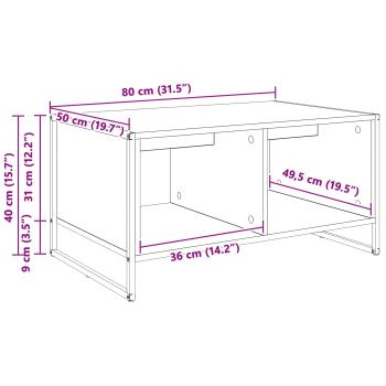 Couchtisch Graues Sonoma 80 x 50 x 40 cm Holzwerkstoff
