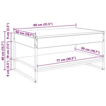 Couchtisch Graues Sonoma 80 x 50 x 40 cm Holzwerkstoff