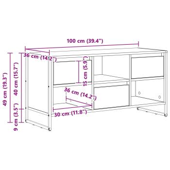 TV-Schränk Raucharbe 100 x 36 x 49,5 cm Holzwerkstoff