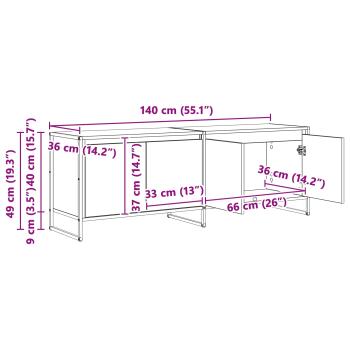 TV-Schränk Graues Sonoma 140 x 36 x 49,5 cm Holzwerkstoff