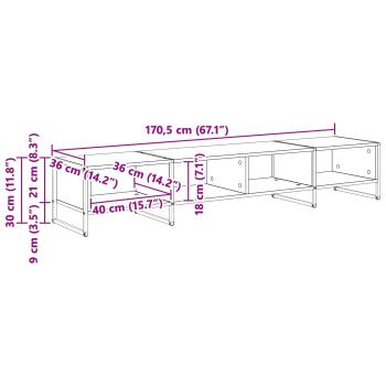 TV-Schränk Altholz 170,5 x 36 x 30,5 cm Holzwerkstoff