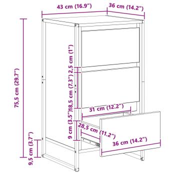 Sideboard Kunsthandwerk Eiche 42 x 36 x 75,5 cm Holzwerkstoff