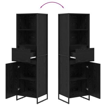 Bücherregal Schwarz Eichen-Optik 43 x 36 x 150,5 cm