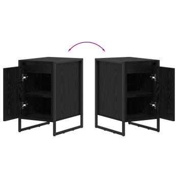 Nachttisch 2 pcs Schwarz Eichen-Optik 39,5 x 30 x 50 cm