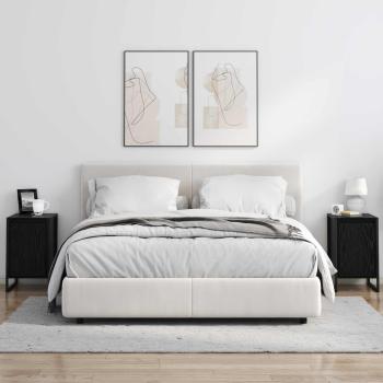 Nachttisch 2 pcs Schwarz Eichen-Optik 39,5 x 30 x 50 cm