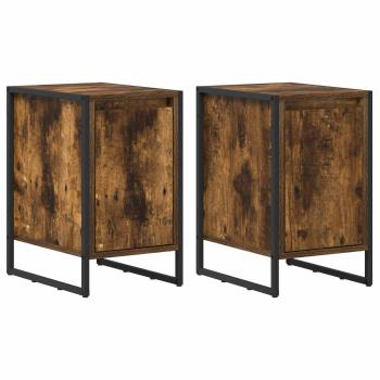 Nachttisch 2 pcs Raucharbe 39,5 x 30 x 50 cm Holzwerkstoff