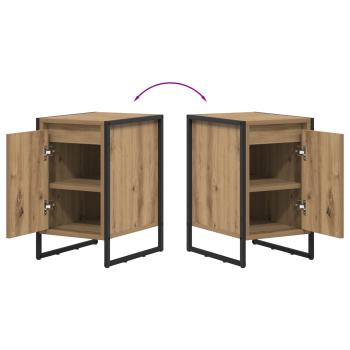 Nachttisch 2 pcs Kunsthandwerk Eiche 39,5 x 30 x 50 cm