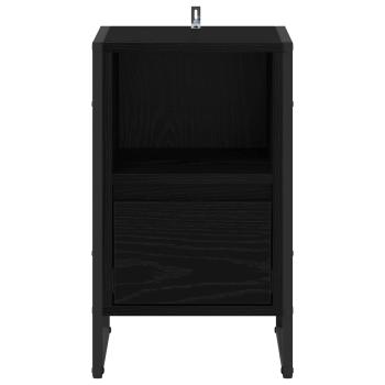 Nachttisch 2 pcs Schwarz Eichen-Optik 39,5 x 30 x 50 cm