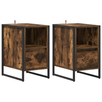 Nachttisch 2 pcs Raucharbe 39,5 x 30 x 50 cm Holzwerkstoff