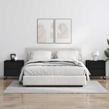 Nachttisch 2 pcs Schwarz Eichen-Optik 50 x 39,5 x 50 cm