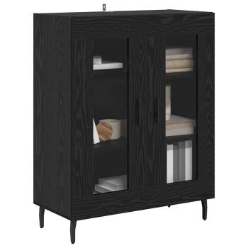 Sideboard Schwarz Eichen-Optik 69,5 x 34 x 90 cm Holzwerkstoff