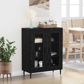 Sideboard Schwarz Eichen-Optik 69,5 x 34 x 90 cm Holzwerkstoff