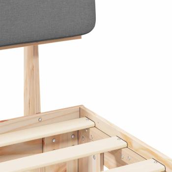 Bettgestell mit gepolstertem Kopfteil Hellgrau 200 x 200 cm