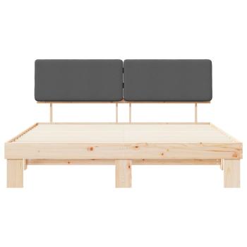 Bettgestell mit gepolstertem Kopfteil Dunkelgrau 200 x 200 cm