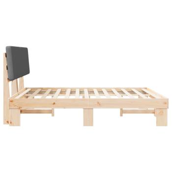 Bettgestell mit gepolstertem Kopfteil Dunkelgrau 200 x 200 cm