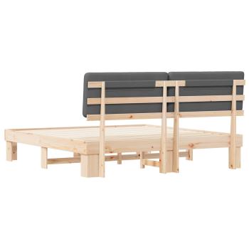 Bettgestell mit gepolstertem Kopfteil Dunkelgrau 200 x 200 cm