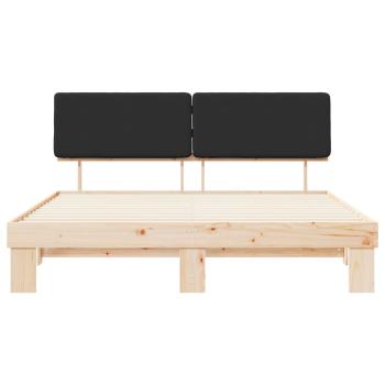 Bettgestell mit gepolstertem Kopfteil Schwarz 200 x 200 cm