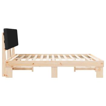 Bettgestell mit gepolstertem Kopfteil Schwarz 200 x 200 cm