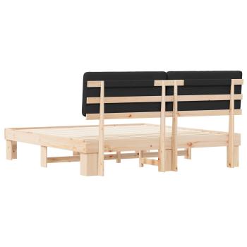 Bettgestell mit gepolstertem Kopfteil Schwarz 200 x 200 cm