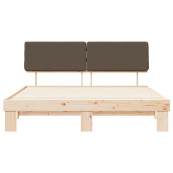 Bettgestell mit gepolstertem Kopfteil Taupe 200 x 200 cm