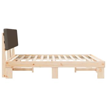 Bettgestell mit gepolstertem Kopfteil Taupe 200 x 200 cm