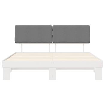 Bettgestell mit gepolstertem Kopfteil Hellgrau 200 x 200 cm