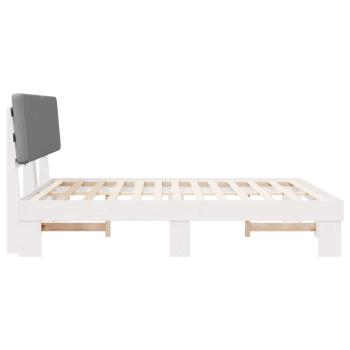 Bettgestell mit gepolstertem Kopfteil Hellgrau 200 x 200 cm