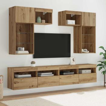 ARDEBO.de - TV-Wandgeräte 6 pcs Altholz 100 x 30 x 40 cm Holzwerkstoff