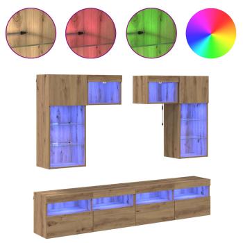 TV-Wandgeräte 6 pcs Altholz 100 x 30 x 40 cm Holzwerkstoff