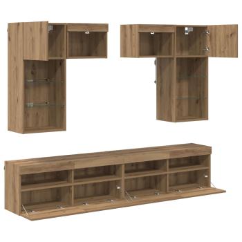 TV-Wandgeräte 6 pcs Altholz 100 x 30 x 40 cm Holzwerkstoff