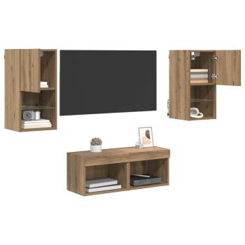 TV-Wandregale 4 pcs Artisan-Eiche 30,5 x 30 x 60 cm