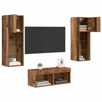 TV-Wandregale 4 pcs Artisan-Eiche 40 x 30 x 30 cm Holzwerkstoff