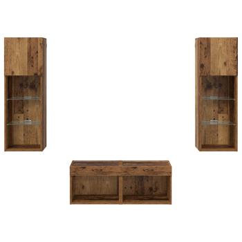 TV-Wandregale 4 pcs Artisan-Eiche 40 x 30 x 30 cm Holzwerkstoff