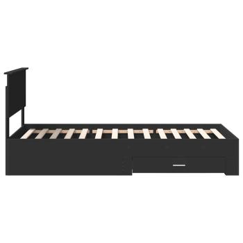 Bettrahmen Schwarz und Silber 75 x 190 cm Holzwerkstoff