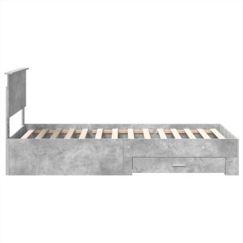 Bettrahmen Beton Grau und Silber 75 x 190 cm Holzwerkstoff