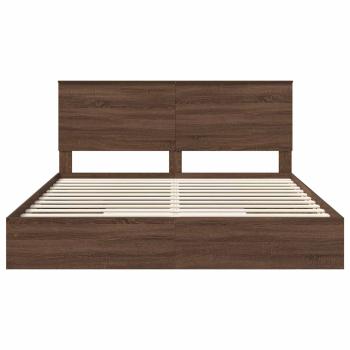 Bettrahmen Braun Eichen-Optik 200 x 200 cm Holzwerkstoff