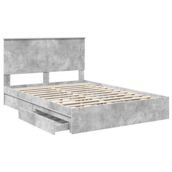 Aufbewahrungsbett Beton Grau 150 x 200 cm Holzwerkstoff