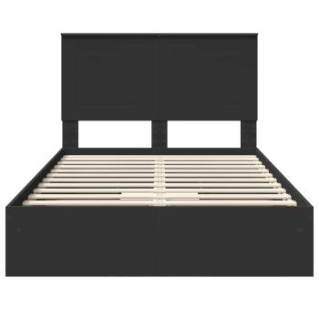 Bettrahmen mit Schubladen Schwarz 135 x 190 cm Holzwerkstoff